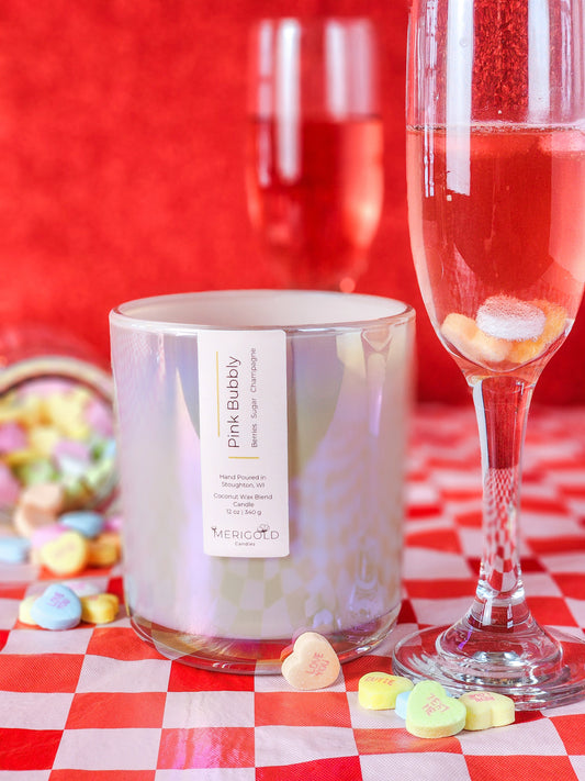 Pink Bubbly Candle- Berries, Champagne, Sugar