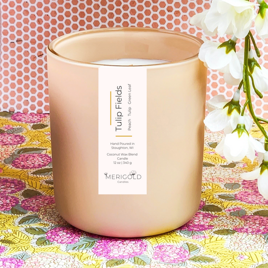 MARCH Limited Scent Tulip Fields Candle- Peach, Tulip, Green Leaf